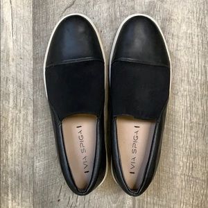 Black loafers